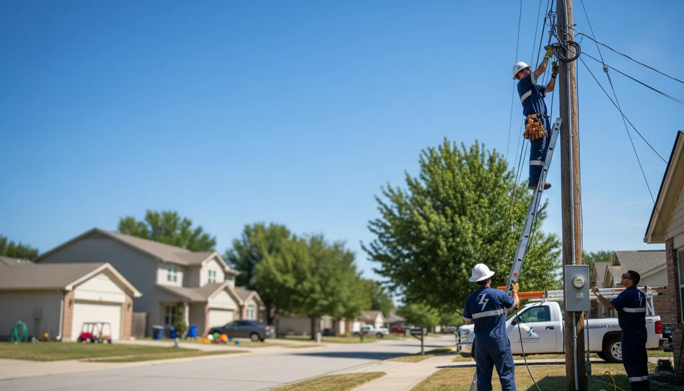 Residential electrician providing installation services in Newdale, ID
